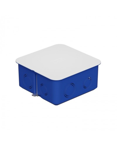 Коробка распределительная с крышкойдля г/к 100x100х50мм с металл. лапками, цвет синий IP30 Экопласт (44667) в Ессентуках Распределительные коробки Pintop.ru