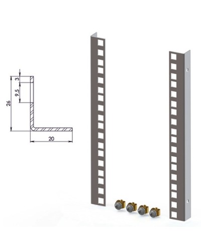 Направляющие для шкафов 12U TLK TLK-VNI-12U-2 в Ессентуках Полки для шкафов и стоек Pintop.ru
