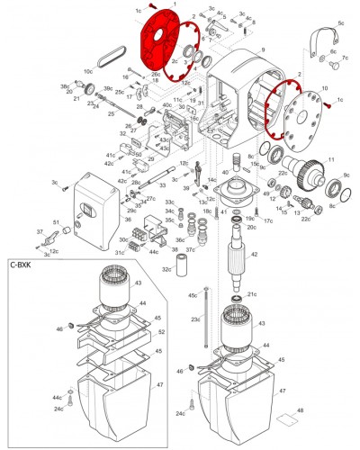 Правая крышка редуктора C-BX Came 119RICX026 в Ессентуках Запчасти для шлагбаумов и автоматики Pintop.ru