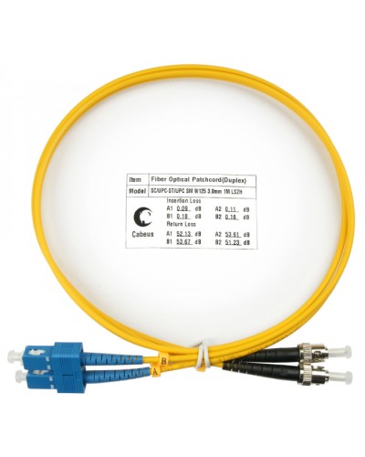 Шнур оптический duplex SC-ST 9/125 sm 1,5м LSZH Cabeus FOP(d)-9-SC-ST-1,5m в Ессентуках Патч-корды оптические Pintop.ru