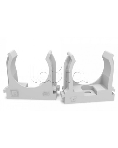 Крепеж-клипса для труб для монтажного пистолета серая в п/э д32 (25шт/500шт уп/кор) Промрукав (PR13.0122) в Ессентуках Держатели, клипсы, скобы Pintop.ru