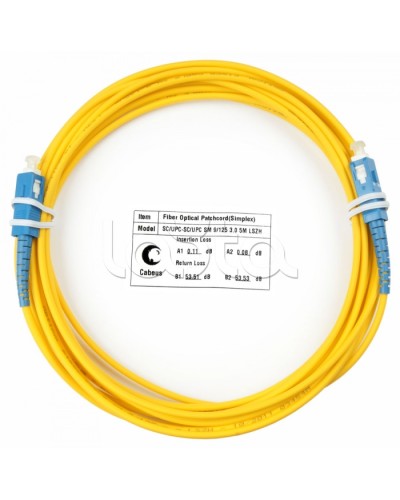 Шнур оптический simplex SC-SC 9/125 SM 5 м LSZH Cabeus FOP(s)-9-SC-SC-5M в Ессентуках Патч-корды оптические Pintop.ru