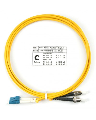 Шнур оптический duplex LC-ST 9/125 sm 2м LSZH Cabeus FOP(d)-9-LC-ST-2m в Ессентуках Патч-корды оптические Pintop.ru
