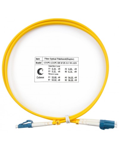 Шнур оптический duplex LC-LC 9/125 SM 1 м LSZH Cabeus FOP(d)-9-LC-LC-1M в Ессентуках Патч-корды оптические Pintop.ru