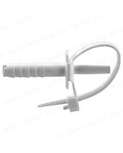 Стяжкa нейлоновая 150 x 8,0 мм, с дюбелем ø8 мм, белая (упак. 50 шт) REXANT (07-0176) в Ессентуках Стяжки-хомуты Pintop.ru