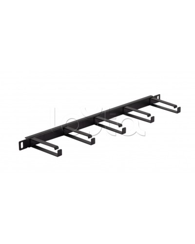 Органайзер горизонтальный 19 0.5U, 5 колец (Черный) Cabeus (JB08-0,5U-BK) в Ессентуках Кабельные органайзеры Pintop.ru