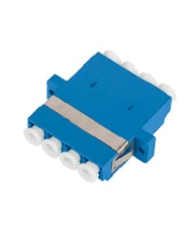 Адаптер NIKOMAX волоконно-оптический, соединительный, одномодовый, стандарта OS2, LC/UPC-LC/UPC, квадро, пластиковый, без шторки, с фланцами, синий, уп-ка 2шт. в Ессентуках Проходные адаптеры и розетки оптические Pintop.ru