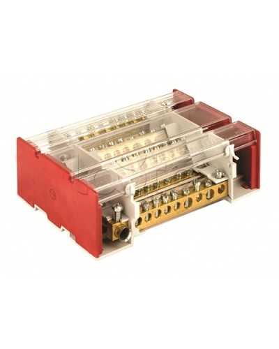 Блок распределительный на DIN рейку c выносной клеммой 4р 160А, 7х7мм 1х8мм 1х9мм 1х12мм DKC BD3160104 в Ессентуках Аксессуары для стоек и шкафов Pintop.ru