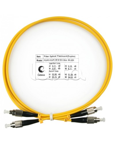 Шнур оптический duplex FC-FC 9/125 sm 1м LSZH Cabeus FOP(d)-9-FC-FC-1m в Ессентуках Патч-корды оптические Pintop.ru