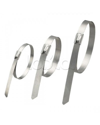 Стяжка неразъемная стальная, коррозионно-стойкая (нержавеющая сталь 304L), 300x4.6x0.3мм, (100 шт) в Ессентуках Стяжки-хомуты Pintop.ru