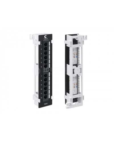 Патч-панель настенная, 12 портов RJ-45, категория 5E, Dual IDC с подставкой, черная в Ессентуках Патч панель Pintop.ru