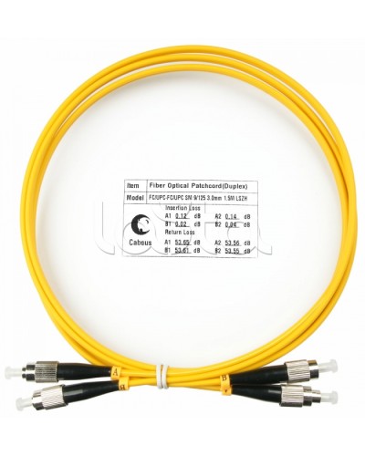 Шнур оптический duplex FC-FC 9/125 sm 1,5м LSZH Cabeus FOP(d)-9-FC-FC-1,5m в Ессентуках Патч-корды оптические Pintop.ru