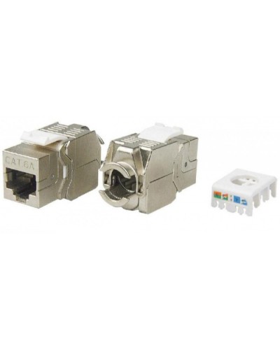 Вставка Keystone Jack RJ-45(8P8C) Hyperline KJ8-8P8C-C6A-180-TLS-SH-F-WH в Ессентуках Модули Keystone Pintop.ru