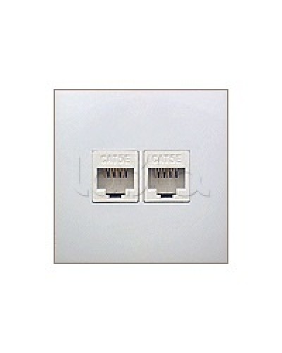 Накладка с суппортом розетки компьютерной и телефонной на 2 входа БЕЗ разъема LK60 Экопласт (866204-0) в Ессентуках Аксессуары для кабель-канала Pintop.ru