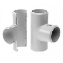 Тройник разборный д20 безгалогенный (HF) атмосферостойкий серый (50шт/600шт уп/кор) Промрукав (PR13.0365)