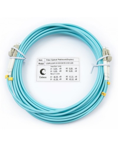 Шнур оптический duplex LC-LC 50/125 mm OM3 7м LSZH Cabeus FOP-50-LC-LC-7m в Ессентуках Патч-корды и пигтейлы Pintop.ru
