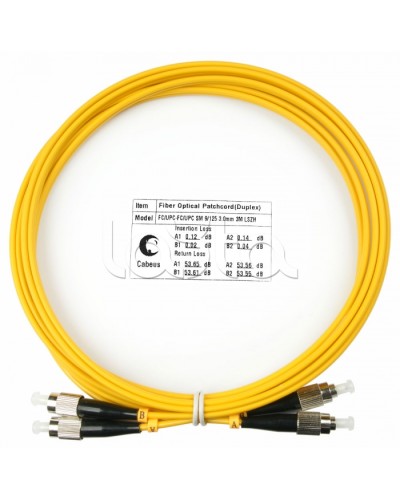 Шнур оптический duplex FC-FC 9/125 sm 3м LSZH Cabeus FOP(d)-9-FC-FC-3m в Ессентуках Патч-корды оптические Pintop.ru