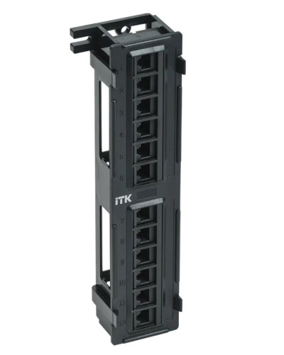ITK Настенная патч-панель кат.5Е UTP, 12 портов (IDC Dual) (PP12-C5EU-D05) в Ессентуках Патч панель Pintop.ru