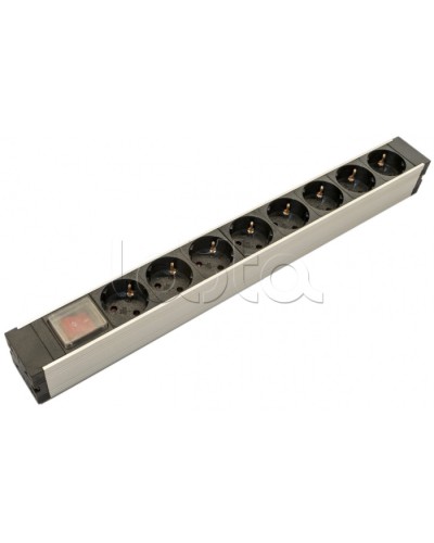 Блок розеток для 19 шкафов, горизонтальный Hyperline (SHZ19-8SH-S-IEC) в Ессентуках Блоки розеток Pintop.ru