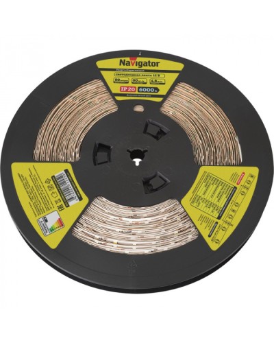 Лента светодиодная Navigator 71 245 NLS-3528W60-4.8-IP20-12V-R50 в Ессентуках Источники света(Лампы) Pintop.ru