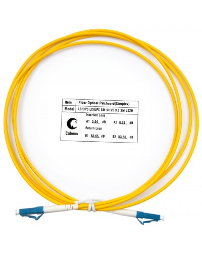 Шнур оптический simplex LC-LC 9/125 SM 2 м LSZH Cabeus FOP(s)-9-LC-LC-2M в Ессентуках Патч-корды оптические Pintop.ru