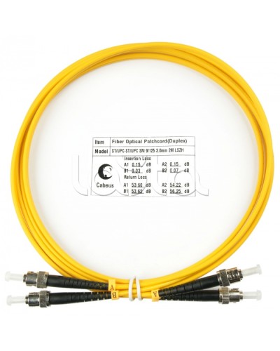 Шнур оптический duplex ST-ST 9/125 sm 2м LSZH Cabeus FOP(d)-9-ST-ST-2m в Ессентуках Патч-корды оптические Pintop.ru