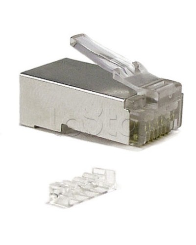 Коннектор RJ-45 под витую пару, категория 6 (50 µ/ 50 микродюймов), экранированный, универсальный (для одножильного и многожильного кабеля), со вставкой Cabeus 8P8C-SH-C6-TWP в Ессентуках Коннекторы и разъемы Pintop.ru