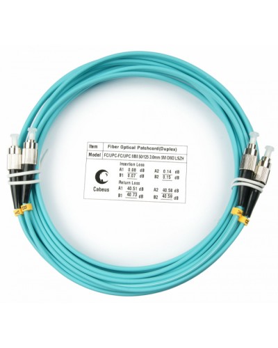 Шнур оптический duplex FC-FC 50/125 mm OM3 7м LSZH Cabeus FOP-50-FC-FC-7m в Ессентуках Патч-корды и пигтейлы Pintop.ru