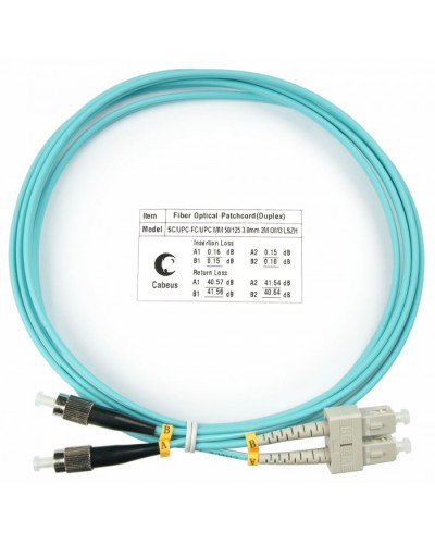 Шнур оптический duplex SC-FC 50/125 mm OM3 1,5м LSZH Cabeus FOP-50-SC-FC-1,5m в Ессентуках Патч-корды и пигтейлы Pintop.ru