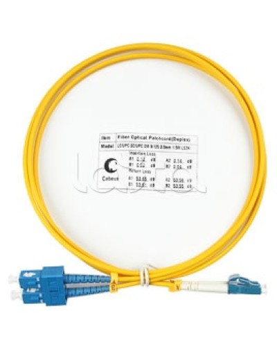 Патч-корд волоконно-оптический SM 9/125 duplex LC/SC LSZH (1,5 м) Cabeus FOP(d)-9-LC-SC-1,5M в Ессентуках Патч-корды оптические Pintop.ru