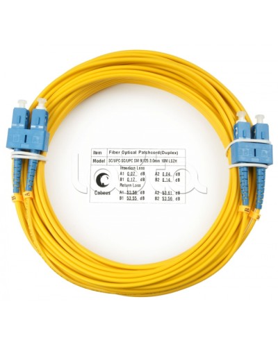Шнур оптический duplex SC-SC 9/125 sm 10м LSZH Cabeus FOP(d)-9-SC-SC-10m в Ессентуках Патч-корды оптические Pintop.ru