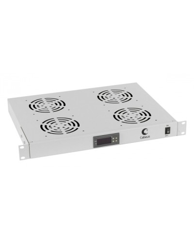 Панель вентиляционная с 4 вентиляторами с цифровым термодатчиком Cabeus JG03t в Ессентуках Вентиляторные модули Pintop.ru