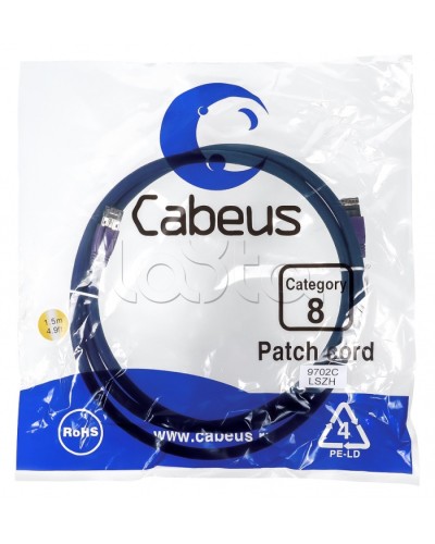 Патч-корд S/FTP Cabeus PC-SSTP-RJ45-Cat.8-10m-LSZH в Ессентуках Патчкорды (медные) Pintop.ru