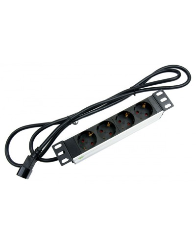 Блок евророзеток для 10 шкафов, горизонтальный, 4 розетки, 10 A Cabeus PDU-4P-2IEC в Ессентуках Блоки розеток Pintop.ru