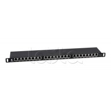 Патч-панель 19" (0,5U) 24 порта RJ-45 кат.6а (экран) Cabeus (PLHD-24-Cat.6a-SH-Dual-0,5U)