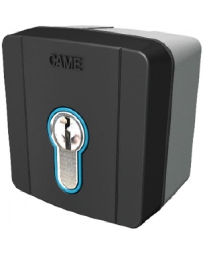 Ключ-выключатель накладной с цилиндром замка DIN и синей подсветкой Came 806SL-0050 в Ессентуках Запчасти для шлагбаумов и автоматики Pintop.ru