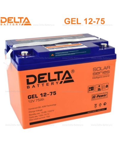 Аккумулятор свинцово-кислотный Delta GEL 12-75 в Ессентуках Электротехническое оборудование Pintop.ru