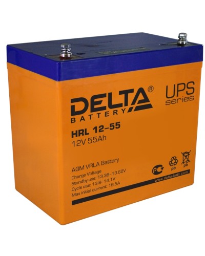Аккумулятор свинцово-кислотный Delta HRL 12-55 в Ессентуках Электротехническое оборудование Pintop.ru