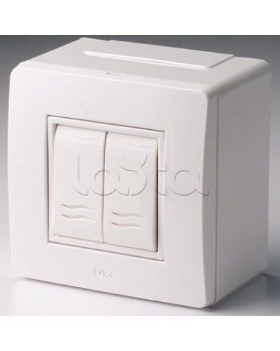 Коробка в сборе с 2-клавишным выключателем, коричневая DKC 10001B в Ессентуках Распределительные коробки Pintop.ru