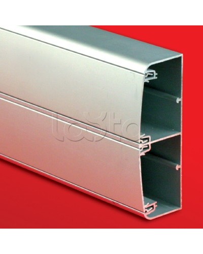 Кабель-канал алюминевый 140х50 (с 2 крышками), цвет серый металлик DKC (01499) в Ессентуках Кабель-канал Pintop.ru