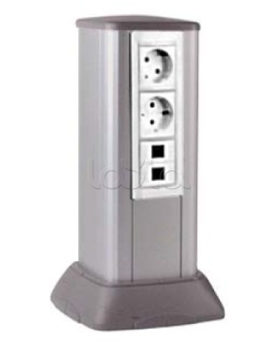 Миниколонна алюминиевая, 0.35м, цвет белый DKC 19532 в Ессентуках Аксессуары для стоек и шкафов Pintop.ru