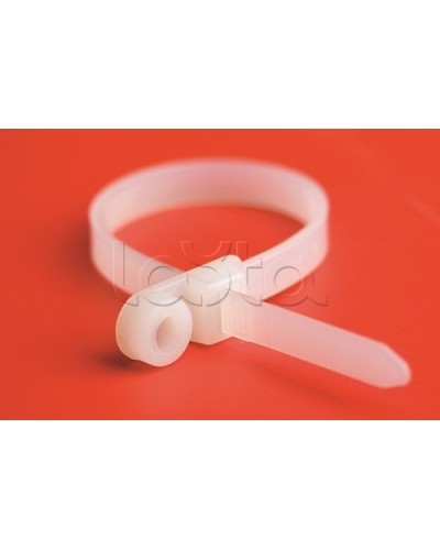 Хомут P6.6 с основанием, белый, 4,8x200 DKC 252205-M в Ессентуках Стяжки-хомуты Pintop.ru