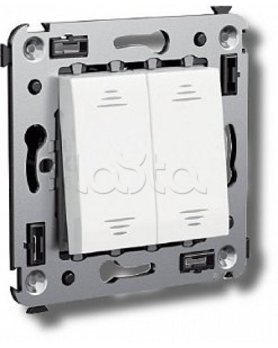 Выключатель двухклавишный в стену, Avanti, Ванильная дымка DKC 4405104 в Ессентуках Аксессуары для стоек и шкафов Pintop.ru