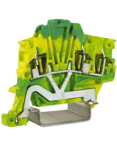 Зажим для заземления, 1 ввод/2 вывода, 1,5 кв.мм желто-зеленый DKC ZHT410 в Ессентуках Держатели, клипсы, скобы Pintop.ru