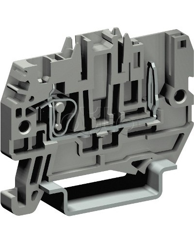 Пружинная проходная клемма со штыревым контактом. Серая. 2,5 кв. мм. DKC ZHVP300GR-RET в Ессентуках Аксессуары для лотков Pintop.ru