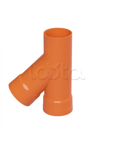 Тройник для двустенных труб одного диаметра ф110мм, 45°, полипропилен DKC 019110 в Ессентуках Повороты, муфты, тройники Pintop.ru