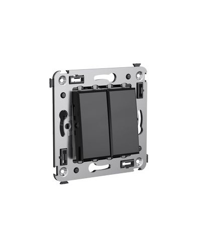 Выключатель двухклавишный в стену, Avanti, Черный квадрат DKC 4402104 в Ессентуках Аксессуары для стоек и шкафов Pintop.ru