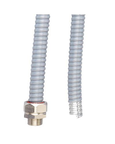 Металлорукав DN 26мм в ПВХ изоляции, Dвн 26,5 мм, Dнар 31,5, 25 м, цветчёрный DKC 6071R-027N в Ессентуках Металлорукав Pintop.ru