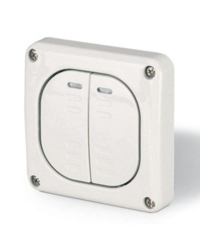 Выключатель однополюсный, двухклавишный DKC DIS1373022 в Ессентуках Аксессуары для стоек и шкафов Pintop.ru