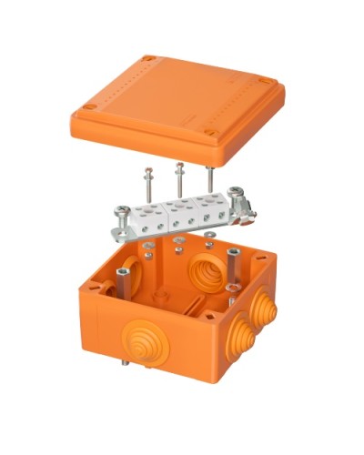 Коробка пластиковая FS с кабельными вводами и клеммниками, IP55,100х100х50мм, 6р, 4мм.квDKC (FSB11604) в Ессентуках Распределительные коробки Pintop.ru